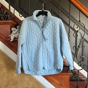 Avalanche Quilted Jacket For Women, All Season Mock Neck Zip Up Jacket Size M